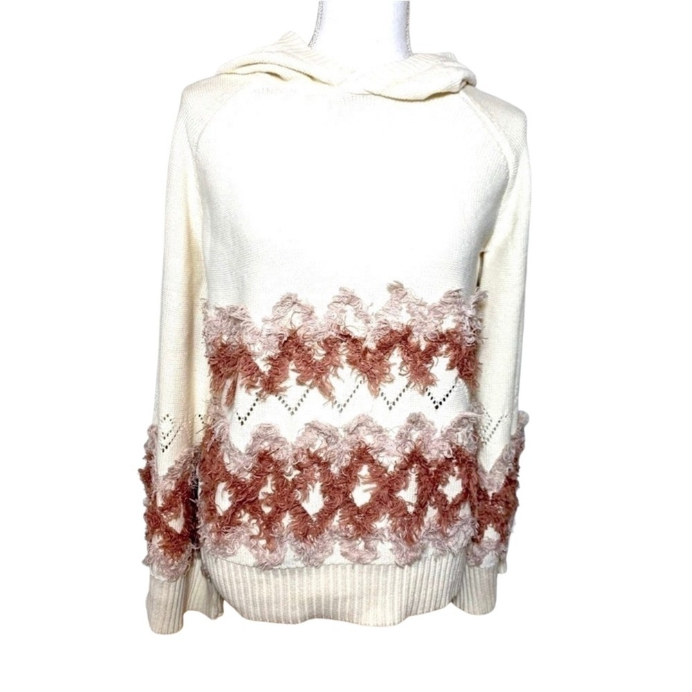 NWT Chaser Women Flare Sleeve‎ Hooded Sweater Size Medium 100% Cotton